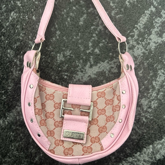Pink and Beige Monogram Shoulder Bag - Picture 1 of 3